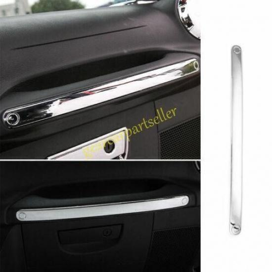 For Jeep Wrangler JK 11-2017 Bright Chrome Dashboard Copilot Handle Strip Trim