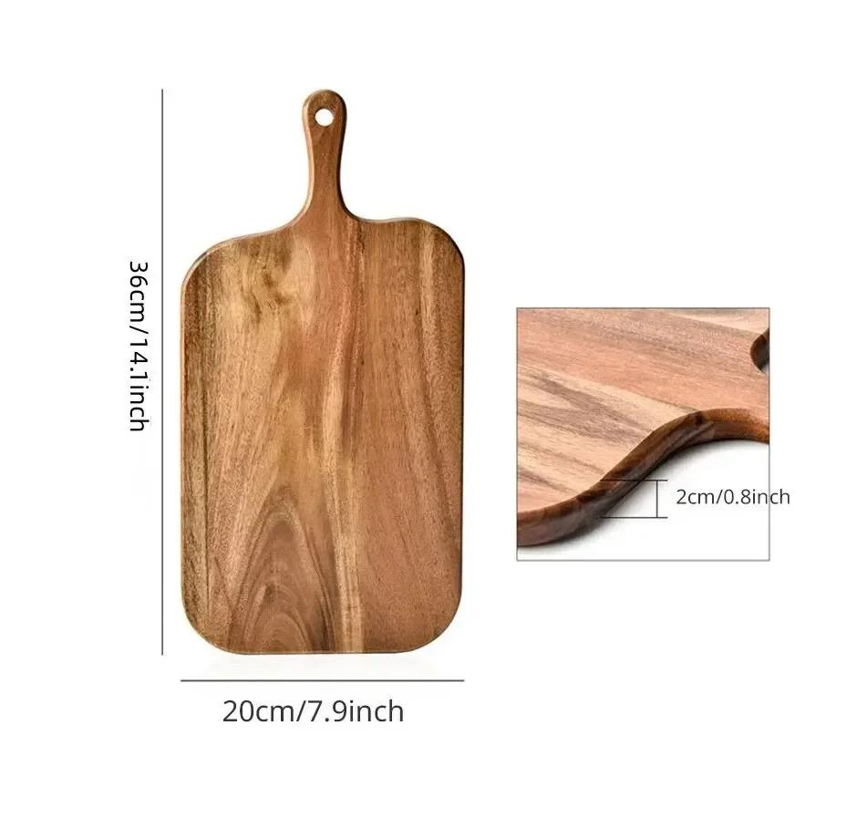 Wooden Cutting Board with Handle Kitchen Household Serving Board Wooden Cheese Board Charcuterie Board for Bread Fruit Plates