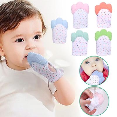 (Beamer)Silikon Baby Zahnen Handschuhe Baby Anti-Essen Hand Molaren Stick Spielzeug-Verhindern Kratzen Handschuhe Auf Babys Hände