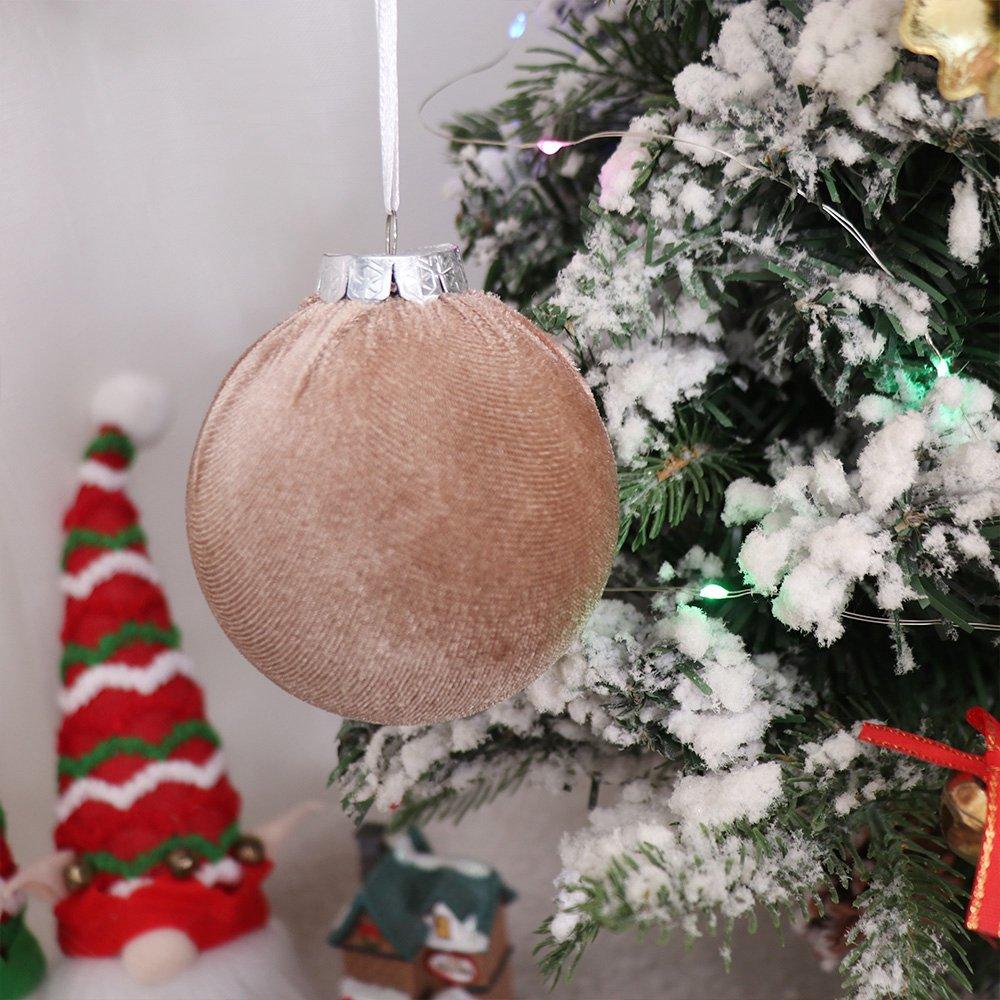 15 Stück Beflockter Weihnachts-Hänge-Dekor 8cm Weihnachtskugel-Anhänger Heim Neujahrsgeschenke