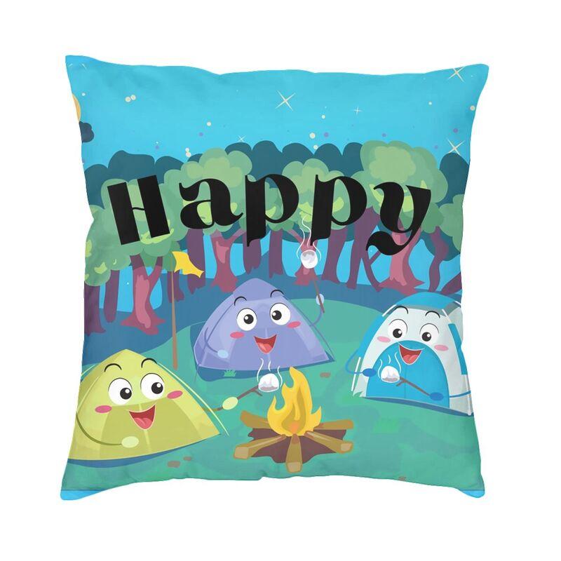 

Personalized Happy Camper Cushion Covers Sofa Decoration Camping Stuff Square Throw Pillow Cover 40x40 DoubleSided Printing 30x30cm 12x12in