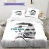 Set cu cuvertură personalizată Cr7 cu nume și model, husă cuvertură, față de pernă, cadou de casă, cadou de ziua de naștere(1 * husă de pilotă + 2 * fețe de pernă, fără miez)