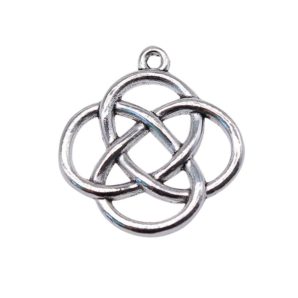 Chinese Knot Charms Antique Alloy Pendants For Traditional Lucky Jewelry