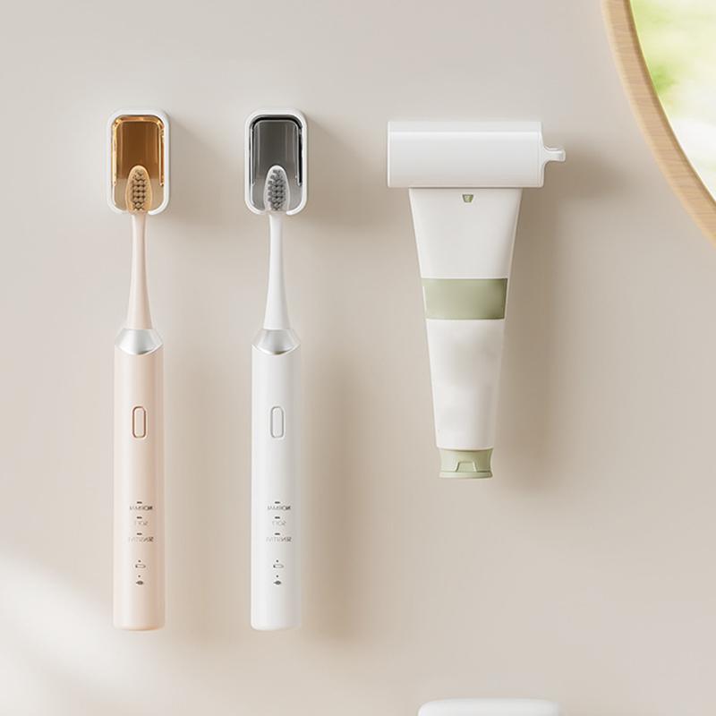Toothbrush Holder Wall-Mounted Punch-Free Toothbrush Rack Dustproof Bathroom Electric Toothbrush Organizer