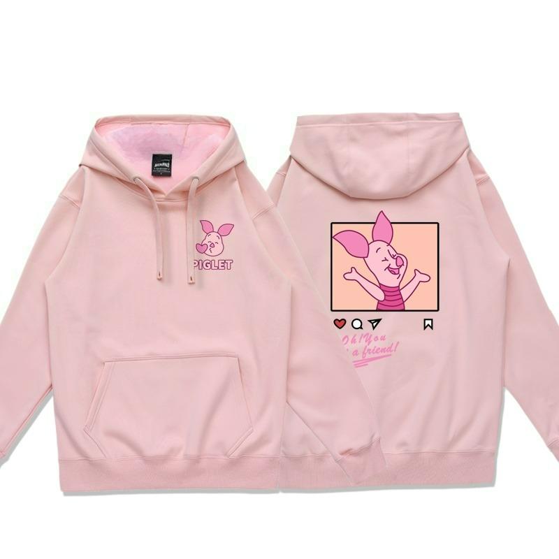 

Pooh Bear Disney Couple Sweater Women Hooded Sweater Lovers Loose Couple Clothes Hoodies Women Anime Hoodie Oversized Hoodie 3XL