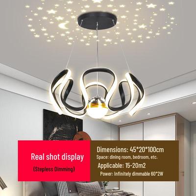 Minimalistyczna wisząca lampa sufitowa z motywem gwiaździstego nieba