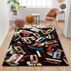 Retro Cassette Tape Design Area Rug - Non-Slip, Durable Polyester Floor Mat with Vintage Music Recording Aesthetic for Living