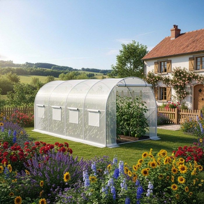 Film de rechange pour tunnel de jardin 4x2,5x2 m Film de protection pour serre UV-4 140g/m2