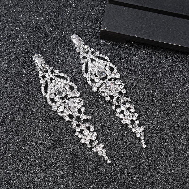 European and American New High-end Long Earrings, Crystal Bridal Wedding Dress Accessories, Fashion Hot Sale, New Year's Earrings
