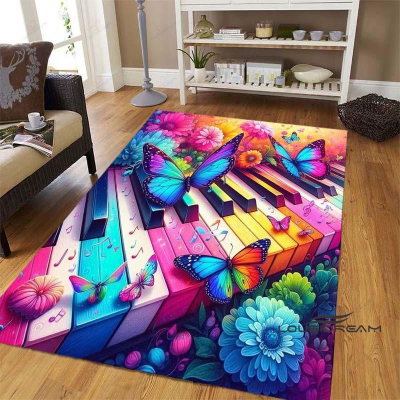 Dreamy Purple Butterfly Pattern Rugs for Living Room Bedroom Area Rugs Child Room Play Rug Cartoon 3D Printing Kids Game Mats001