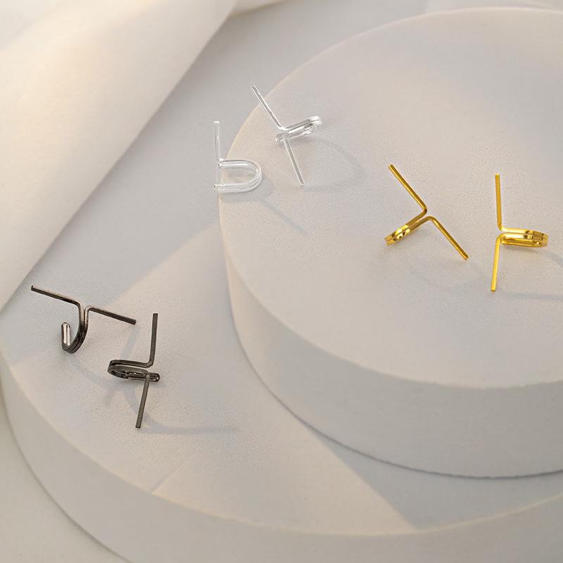 Clips d'oreilles Banyan Tree Argent S925 non percés: Boucles d'oreilles manchette d'oreille ligne simple unisexe - Style tendance européen et américain