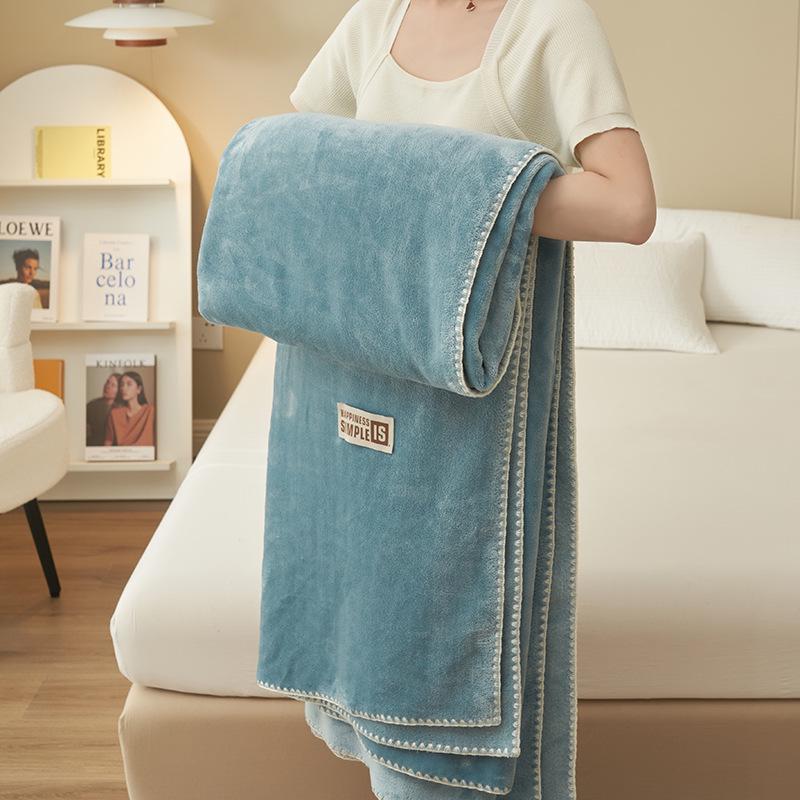 Thick Milk Fleece Flannel Shawl - Spring/Fall Air-Conditioning or Nap Blanket