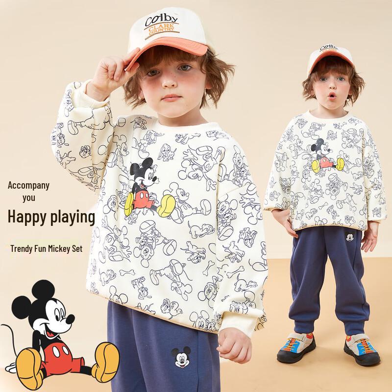 Disney Boys' Mickey Cartoon Sweatshirt Set