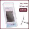 5D Flower Goddess Manga Style Grafted Eyelashes - Black Tea & Caramel Brown, Non-Spreading Root.