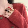 Unregelmäßiger Wassertropfen Offener Ring für Damen Verstellbarer Gebogener Öffnungs-Fingerring Zubehör Einzigartiges Festival-Accessoire