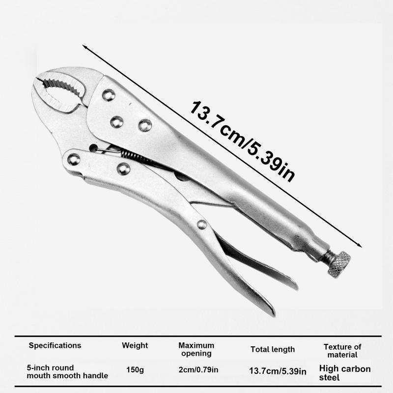 Gebogene Maul-Feststellzange 5 Zoll Schwerlast-Druckzange C-Design Zangen-Schlüssel Fester runder Maul-Kraftschlüssel Stark