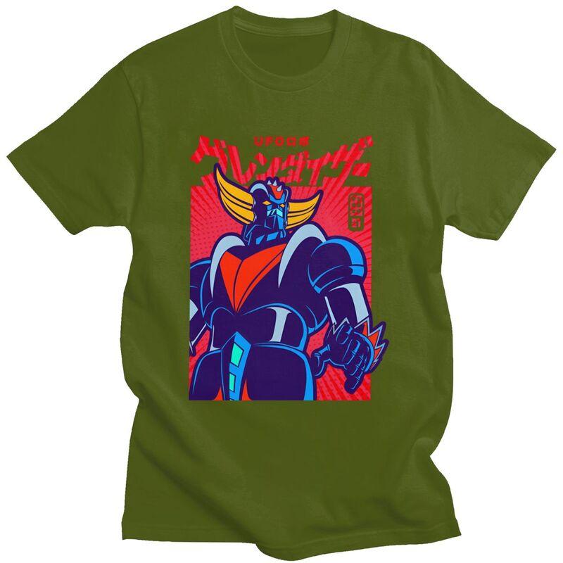 Custom Grendizer UFO Robot Goldorak T Shirt for Men Tshirt Leisure Tees Short Sleeve Tshirts Loose Fit Clothing Gift