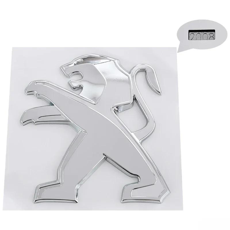 OQUP8 ABS 3D Löwenemblem Fronthaube Heckklappe Abzeichen für Peugeot 2008 3008 2021 2022 2023 Autoaufkleber Decals Styling Zubehör