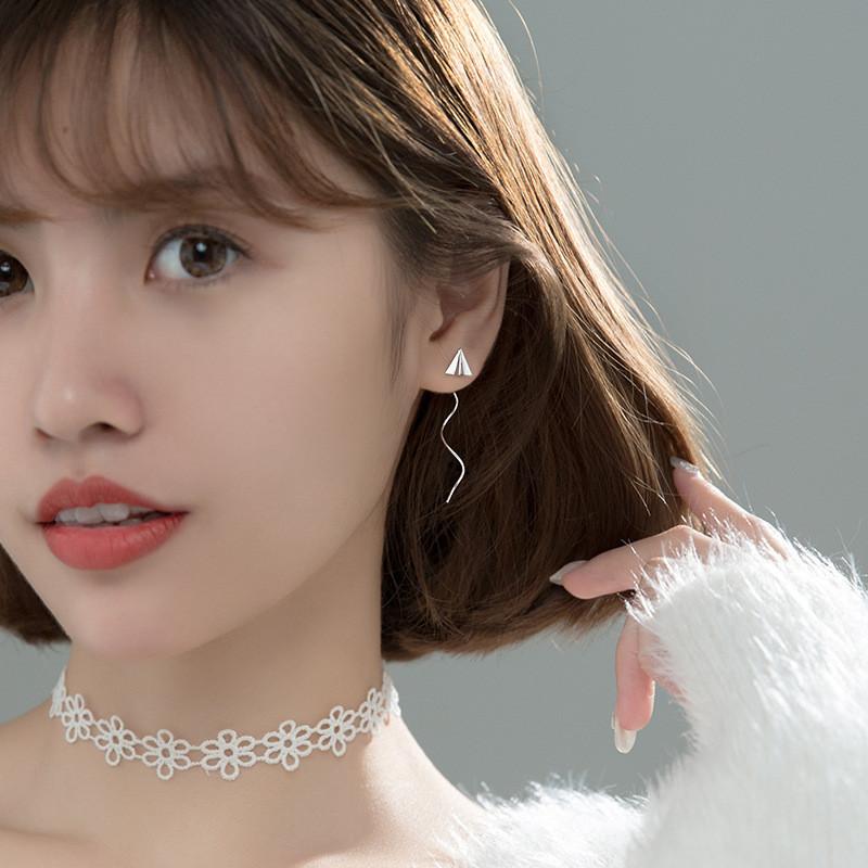 Trendy Korean Style Aircraft Wave Ear Line Earrings Minimalist And Sweet Fashion Accessories