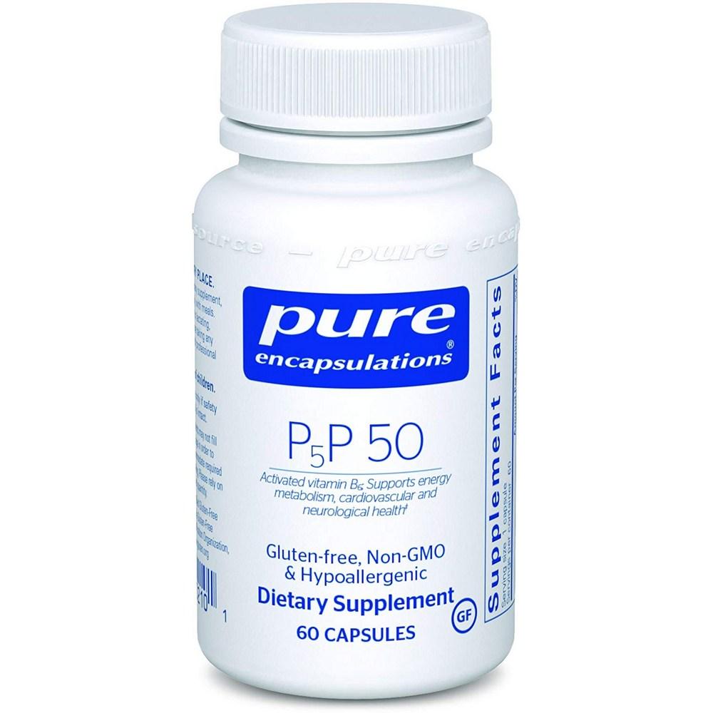 Pure Encapsulations P5P 50 קפסולות ויטמין B6 פעיל 1 יחידה 60 טבליות