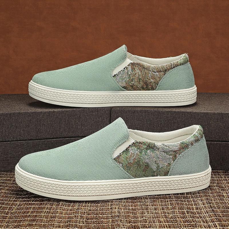 

Мужские парусиновые туфли из льна весна и лето спортивный отдых работа черные кеды на одной педали старые пекинские тканевые туфли нескользящие 39 зелёный