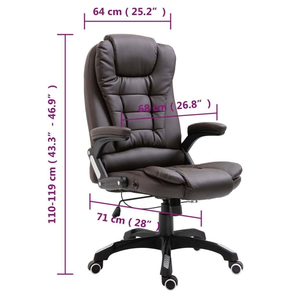 Office Chair Brown Faux Leather