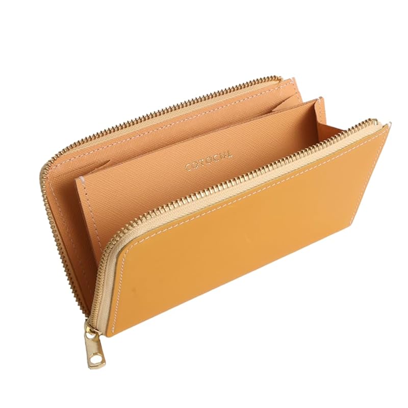 

[COTOCUL] Kotkal small long wallet genuine leather Miyako Leather Sagano The bill goes straight in. men s (mustard) yellow