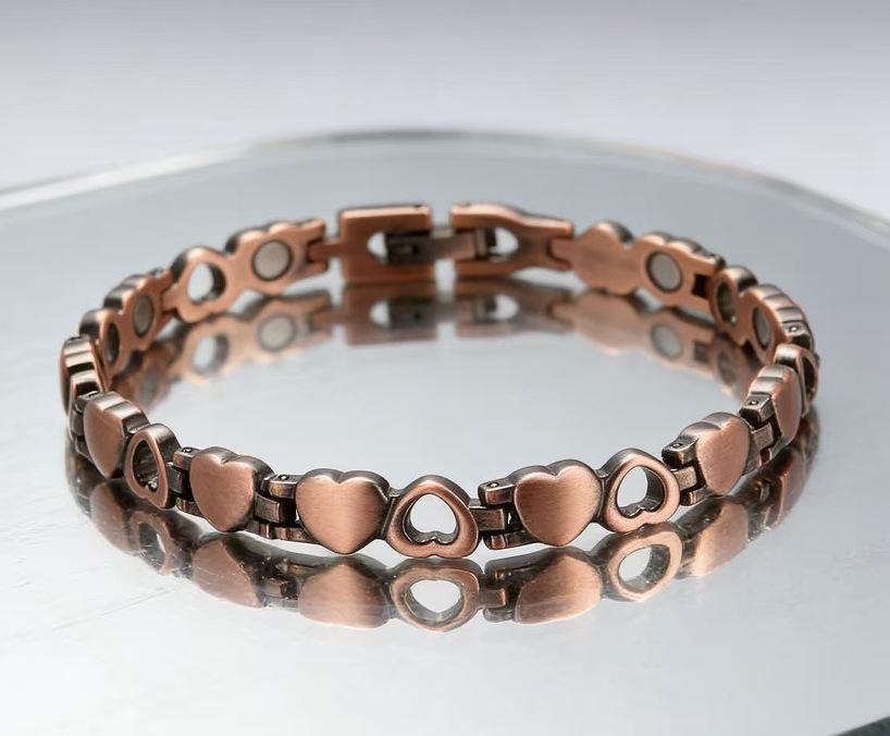 Diamant Doppelpunkt Sechseckig Magnetisches Herrenarmband
