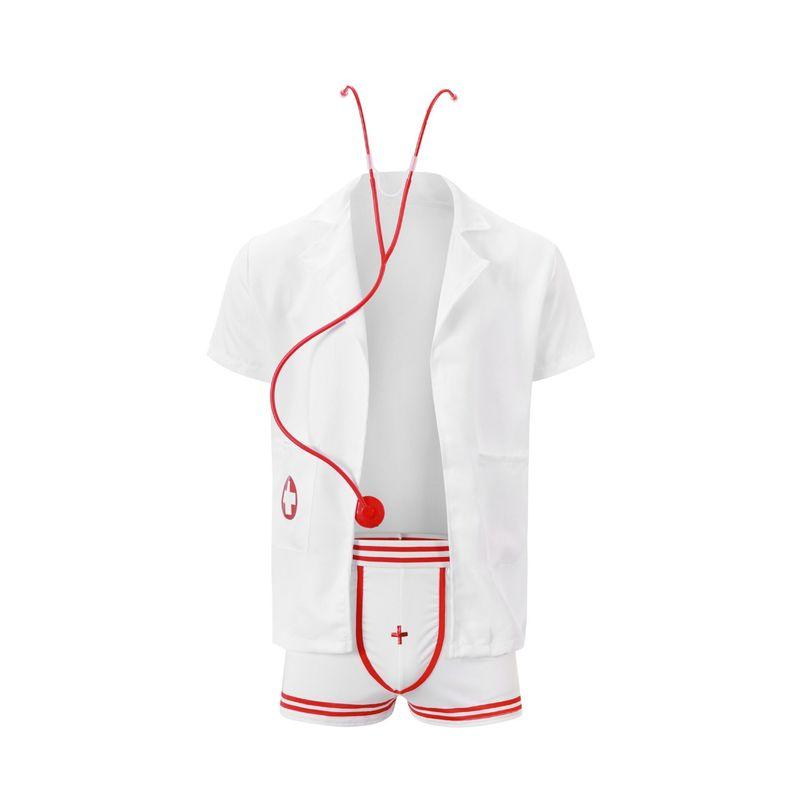 European and American Nightclub Sexy Role-Playing Men s Lingerie Sexy Doctor Male Nurse Sexy Uniform Top + Pants + Stethoscope Prop One size