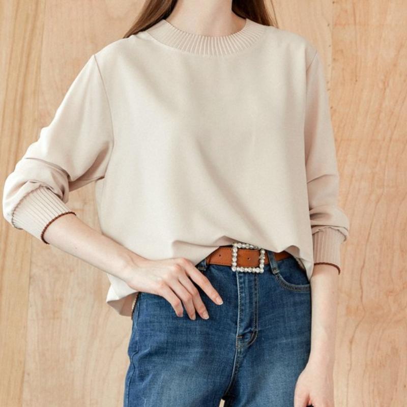 Maxza Long Sleeve Pleats Blouse Round Neck Zb10qb602on