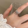 3D Butterfly Open Ring Women's Niche Adjustable Design Cold Wind Personality Geometric Party & Daily Finger Jewelry