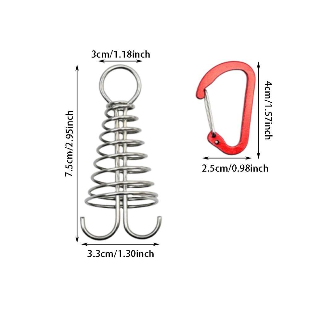 6Pcs Stainless Steel Outdoor Camping Deck Nail Aluminum Zinc Zinc Alloy Fixed Tent Rope Buckle Tent Tie Down