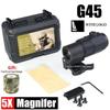 Tactical E*t*ch G33 G43 G45 Sight Fixed 3X 5X Magnifier Scope with Quick Disassembly and Flipping for Airsoft Hunting Collimator