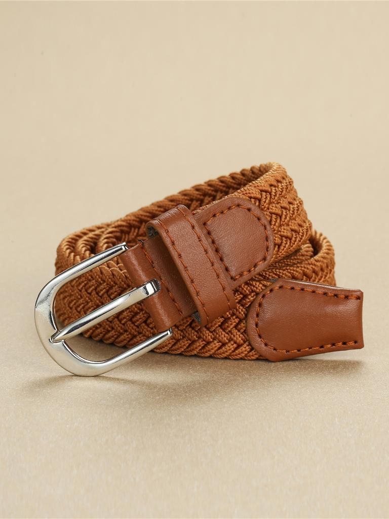 Children'S Unisex Knitted Belt Elastic Elastic Fine Belt Casual Canvas Belt Tide