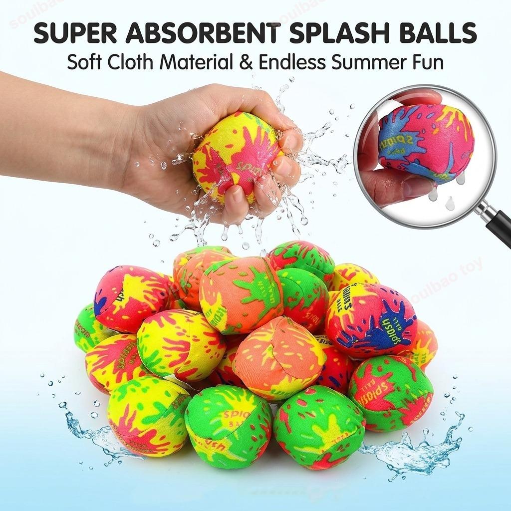 20-50pcs Absorbent Throwing Cloth Balls Reusable Summer Beach Pool Water Toys Swimming Party Favors for Water Play