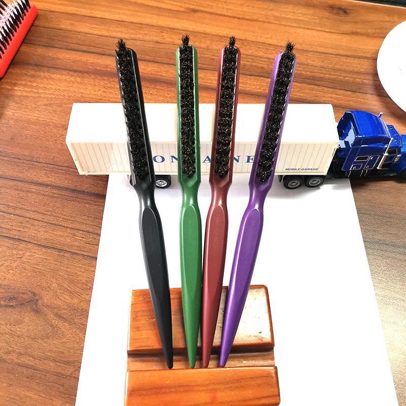 Salon Teasing Back Hair Diy Brushes Boar Bristle Wood Slim Line Comb Hairbrush Extension Hairdressing Professional Styling Tools