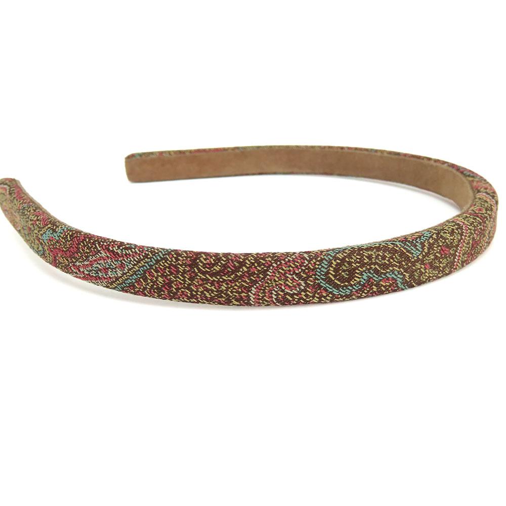 Used ETRO Other accessories Katyusha cotton/Suede Brown multicolor Paisley Pattern