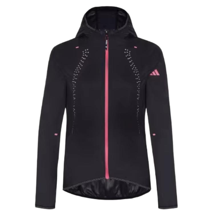 Adidas Solid Color Zip-Up Hooded Water-Resistant Jacket Women jackets KW4737 S