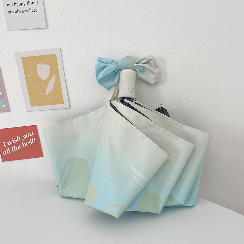 Instagram Style Sun Umbrella For Both Rain And Sunshine, Strawberry Rabbit Women'S Uv Resistant Fully Automatic Triple Fold Umbr