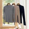 Skin-friendly 18-gauge wool-cashmere long-sleeve slim-fit turtleneck base layer for Autumn/Winter
