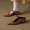 6001-9 High-heeled bag head half slippers women's summer wear light luxury Mary Jane temperament versatile pointed sandals