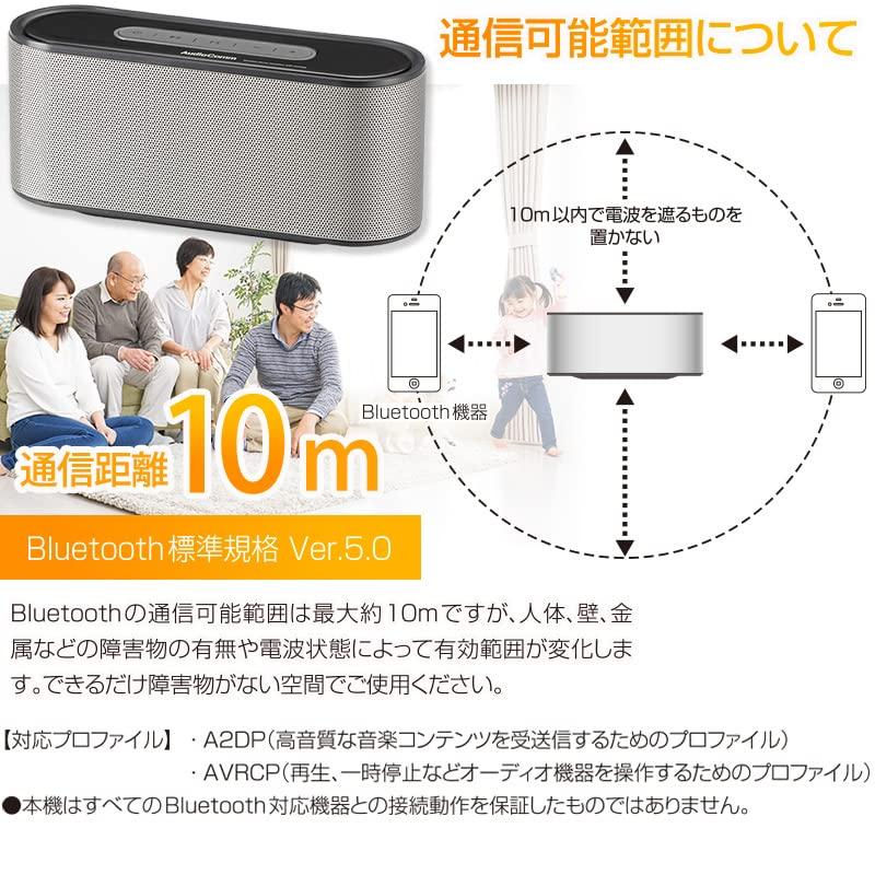 Ohm Electric AudioComm Bluetooth Wireless Speaker Stereo Silver OHM ASP-W720N 03-2194