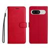 For Google Pixel 8 Leather Wallet Case with Strap Solid Color Phone Stand Cover