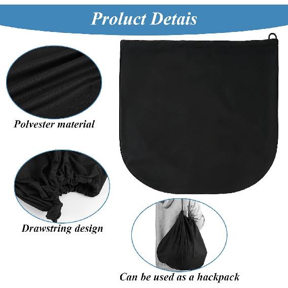 Helmet Bag 18x17in Black Welding Helmet Bag with Drawstring for Motorcycle Bicycle Bike Riding Travel Racing Sport