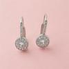 925 Sterling Silver Simple and Generous Fashion Micro-inlaid Zircon Round Earrings Birthday Party Anniversary Gift