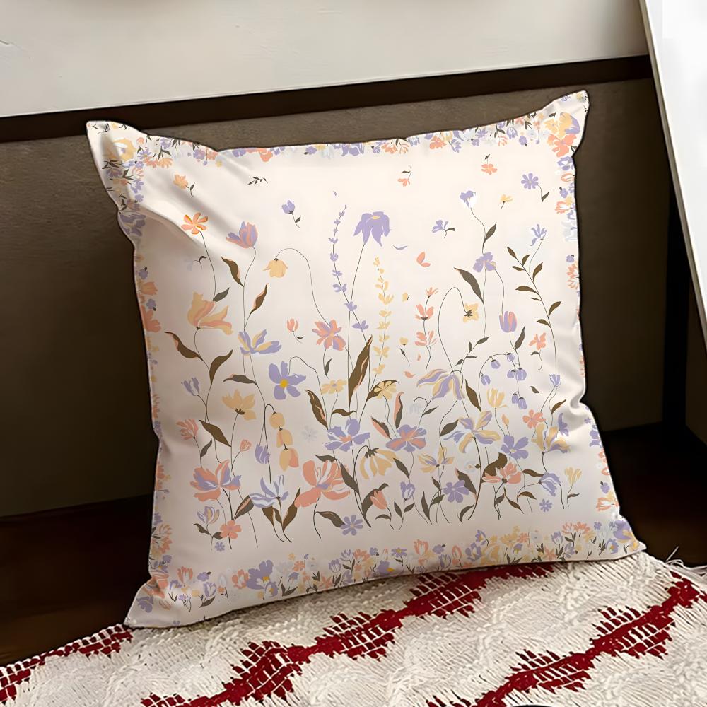 Fine Art Petal Illustration Cushion Cover Reversible Soft Durable Pillow Cover Home Car MultiScene Use for Daily Comfort