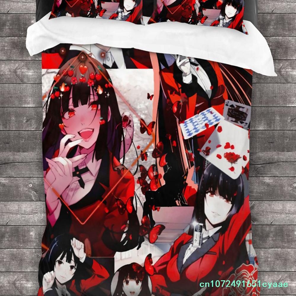 Kakegurui Yumeko Bedding Set Single Twin Full Queen King Size Bed Set Aldult Kid Bedroom Duvetcover Sets 3D Print Anime 011