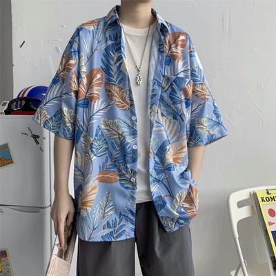 Yaz Hawaii erkek Rahat Çiçek Gömlek Retro Plaj Gömlek Rahat Çiçek Çift Çiçek Gömlek Kısa Kollu Erkek Plaj