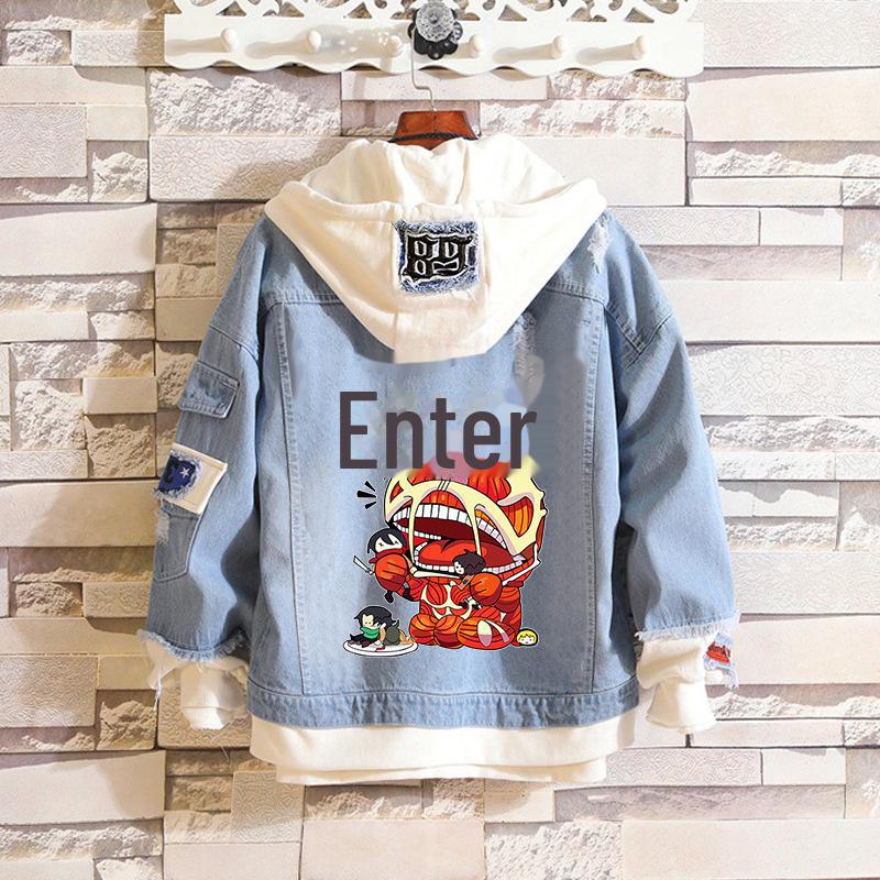 Attack On Titan: Eren, Mikasa, Levi Survey Corps Casual Denim Jacket (Unisex)