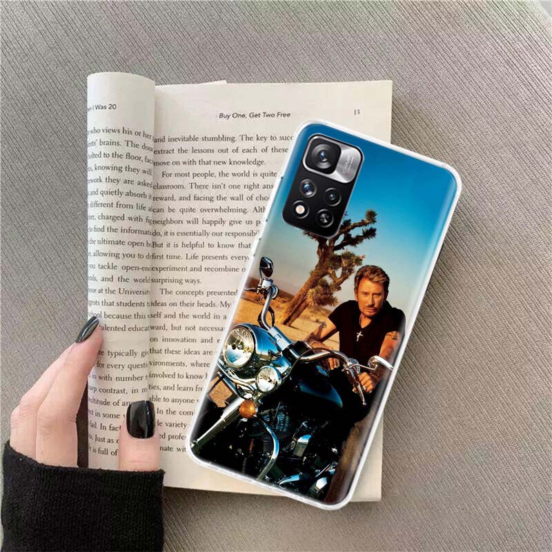 Johnny Hallyday Music Black Phone Case For Xiaomi Redmi Note 14 13 Pro Plus 5G Cover 13C 14C 12 12C 9 9T 9C 10 10C 8 7 6 10A 9A